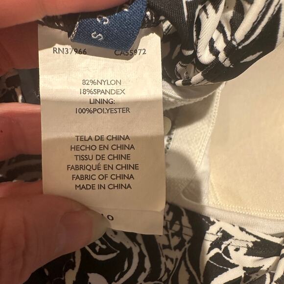 Jantzen Classics Size 10 Tankini Top Black & White Boho Hot Tub Pool Cruise - Picture 9 of 10